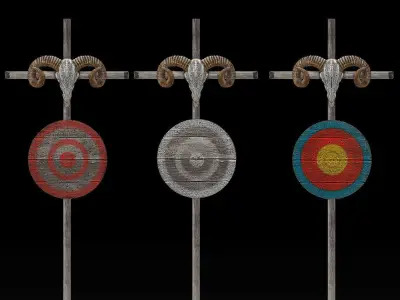 Target Ram Skull Low-poly 3D model