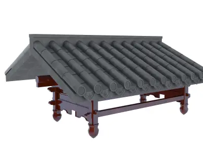 Chinese eaves Low-poly 3D model