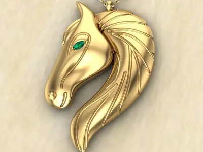Horse pendant 3D print model