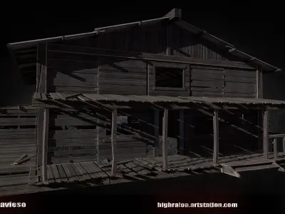 forest house modular Low-poly 3D model