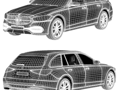 benz C Class estate 2021 3D model