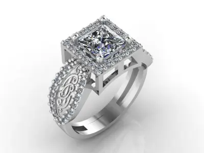 Mini Set Ring Pendant Earrings STL 3DM Womens Jewelry 3D print model