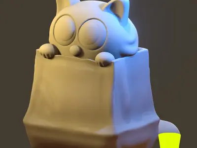 Cat in A bag Free 3D print model