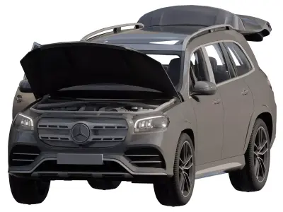 Mercedes Benz GLS with interior 3D model