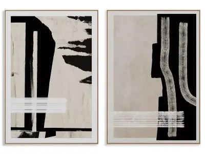 Abstract Painting Frame set 3D model 65
