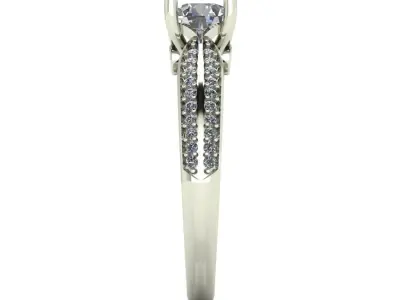 Female luxury engagement ring 3D print model