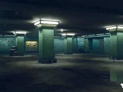 Abandoned Subway Station in Berlin Environment Low-poly 3D model