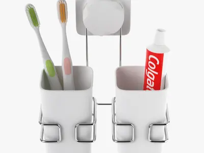 Cup Hanging Bathroom Toothbrush Holder 3D model