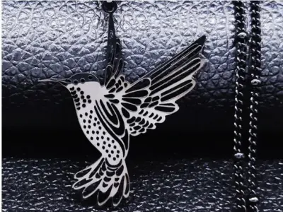 Colibri gold hummingbird hanging from chain 3D print model