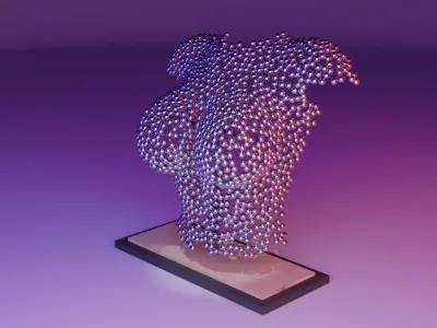 Woman bust metal art 3D model