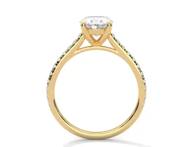 solitaire wedding ring with detail images and 360 render videos 3D print model