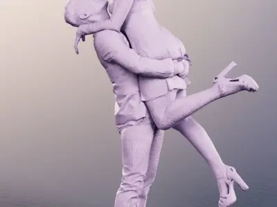 Sheona Tony 10629-02 - Loving Couple Statue Low-poly 3D model
