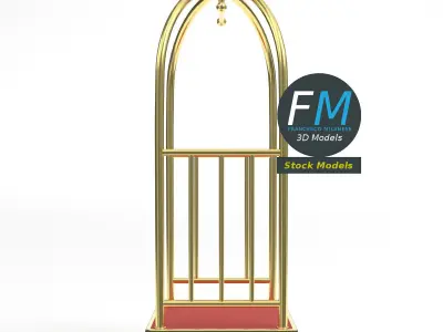 Hotel luggage cart 3 3D model