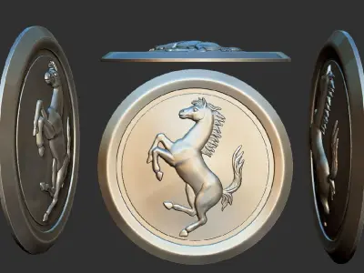 Ferrari Prancing Horse Logo Bas Relief for CNC 3D Print STL 3D print model
