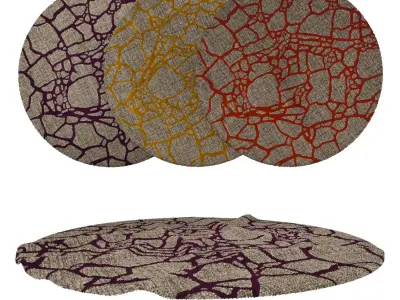 Round Rug Set 258 3D model