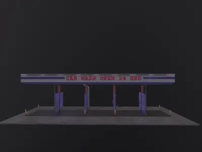 Car Wash 3D Model Low-poly 3D model