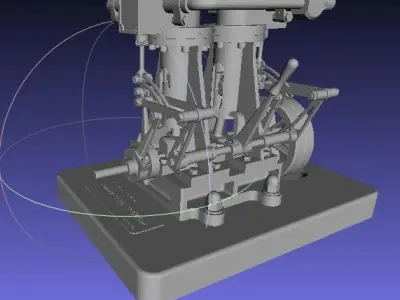 Vertical Twin Steam Engine with Reverse Gear Free 3D model