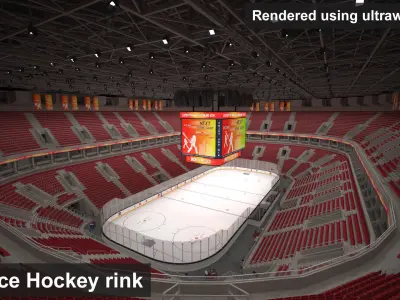 NHL and IIHF Ice Hockey Arena v2 - interior - low poly Low-poly 3D model