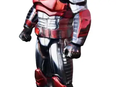 Retro Futuristic Tokusatsu Warrior  3D print model