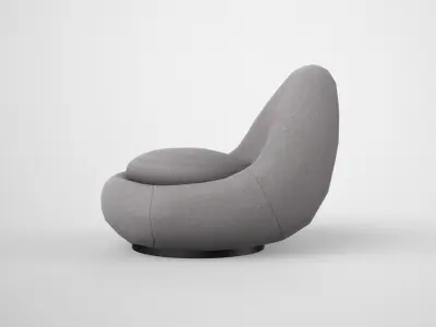 Deane Lounge Chair grey Low-poly 3D model