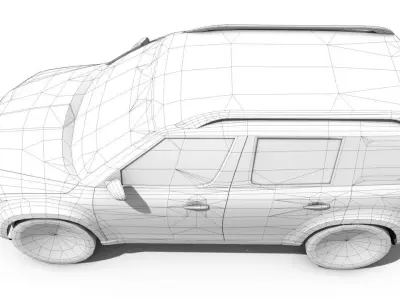 SUV Yeti Lowpoly Low-poly 3D model