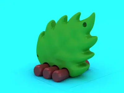 Leaf Roller Toy Car  Cute 3D Printable Nature-Inspired Model 3D print model