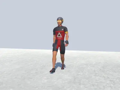 Cyclist avatar 6 male Low-poly 3D model