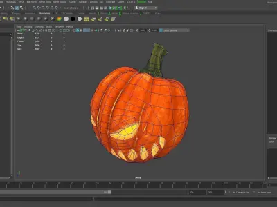 Halloween Pumpkin Head 03 - Game Ready - Textured PBR Low-poly 3D model