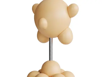 Creative Rabbit Storage Decoration - Resin - Yellow 3D model