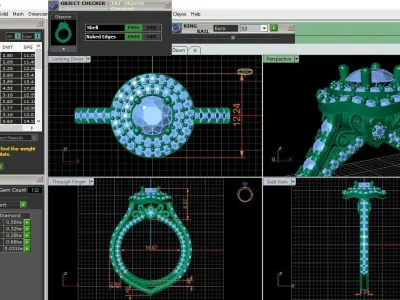 Diamond Engagement Ring 13-MW 3D print model