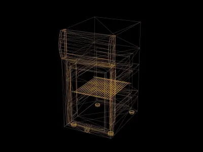 Mini Fridge Low Poly Game Ready Low-poly 3D model