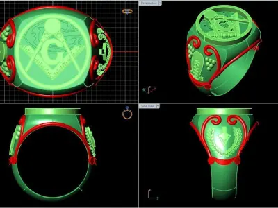 Freemason Ring 3D print model