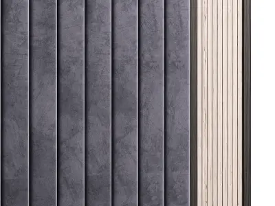 Panel headboard with stripes 3D model