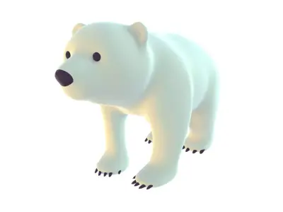 Polar Bear Cub - Stylized Low-poly 3D model