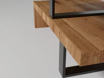 Wooden coffee table 3D model