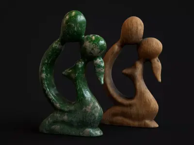 Statuette of a kissing couple 3D model