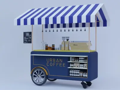 Coffee Cart 3D model