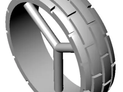 silver  brick ring style for men 3D print model