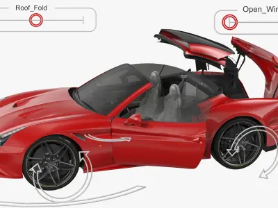 Generic Sport Car Rigged 3D model