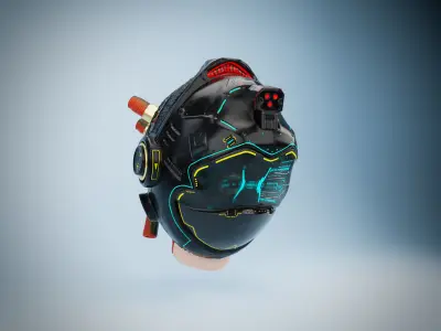 Sci-Fi Helmet 3d Modeling Zbrush Blender Low-poly 3D model