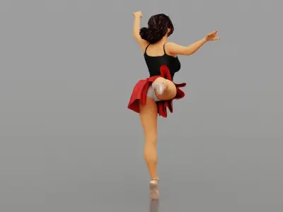 Beautiful Graceful Ballerina Girl Ballet Pose 3D print model