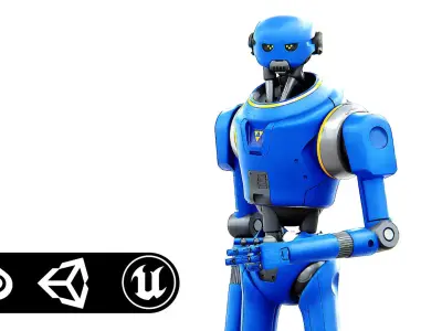 PROTOCOL DROID V-2 Rigged for Unreal Engine - Unity - MIXAMO 3D model