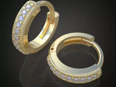 Exclusive Earrings model 3D printable model 0117-9ol 3D print model