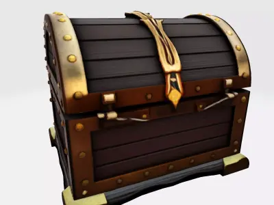 Treasure Chest Fantasy Asset for Game  Animation 3D Print Low-poly 3D model