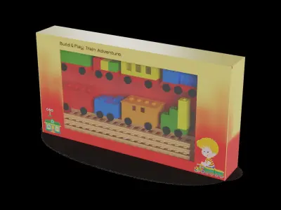 Cars and action games Building Block Train Set 3D model purchase