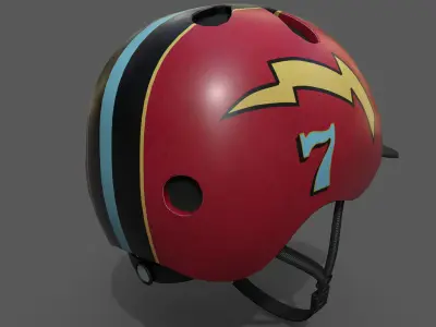 Helmet sport scifi human 3d low poly bike low poly  Low-poly 3D model