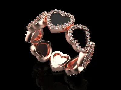 Heart ring model 811 3D print model