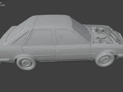 sedan car Low-poly 3D model
