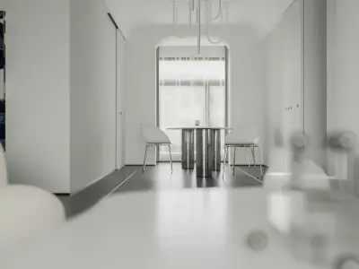 Modern living room dining room interior scenes 540 3D model