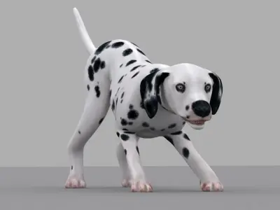 dog dalmatain spotty dog 3D model